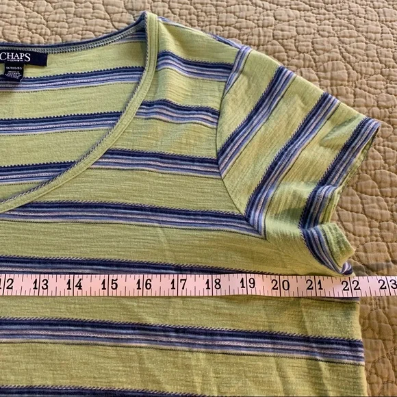 Chaps Green V-Neck T-Shirt * 1X - Picture 4 of 8